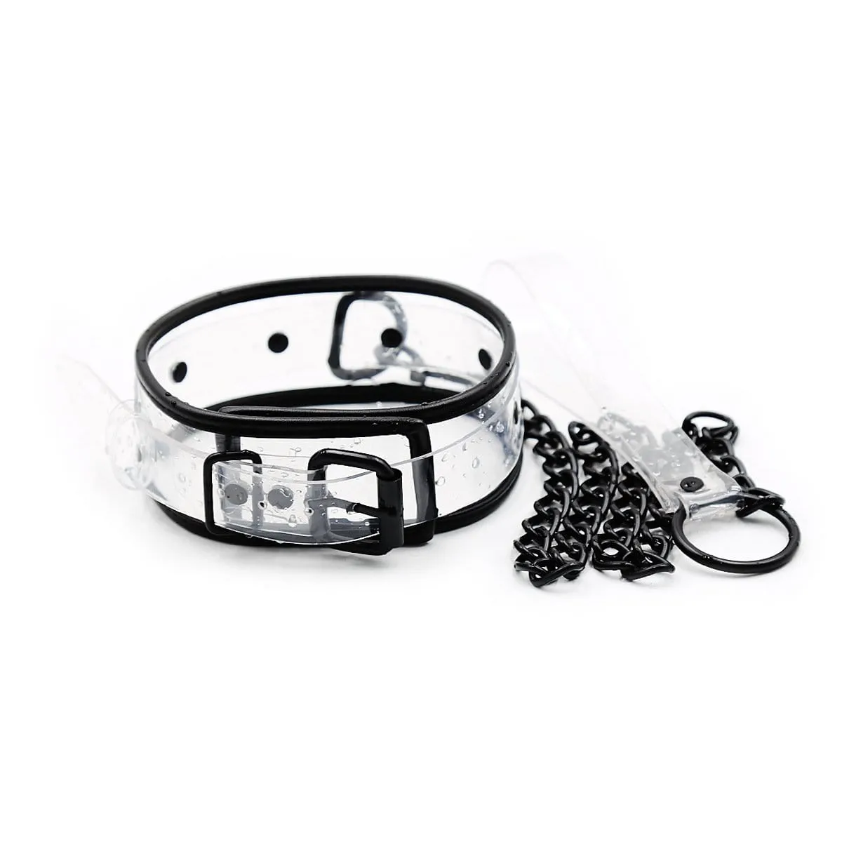 1834MQ      Clearly Comfy Collar with Black Hardware, Padded Edge and Matching Leash