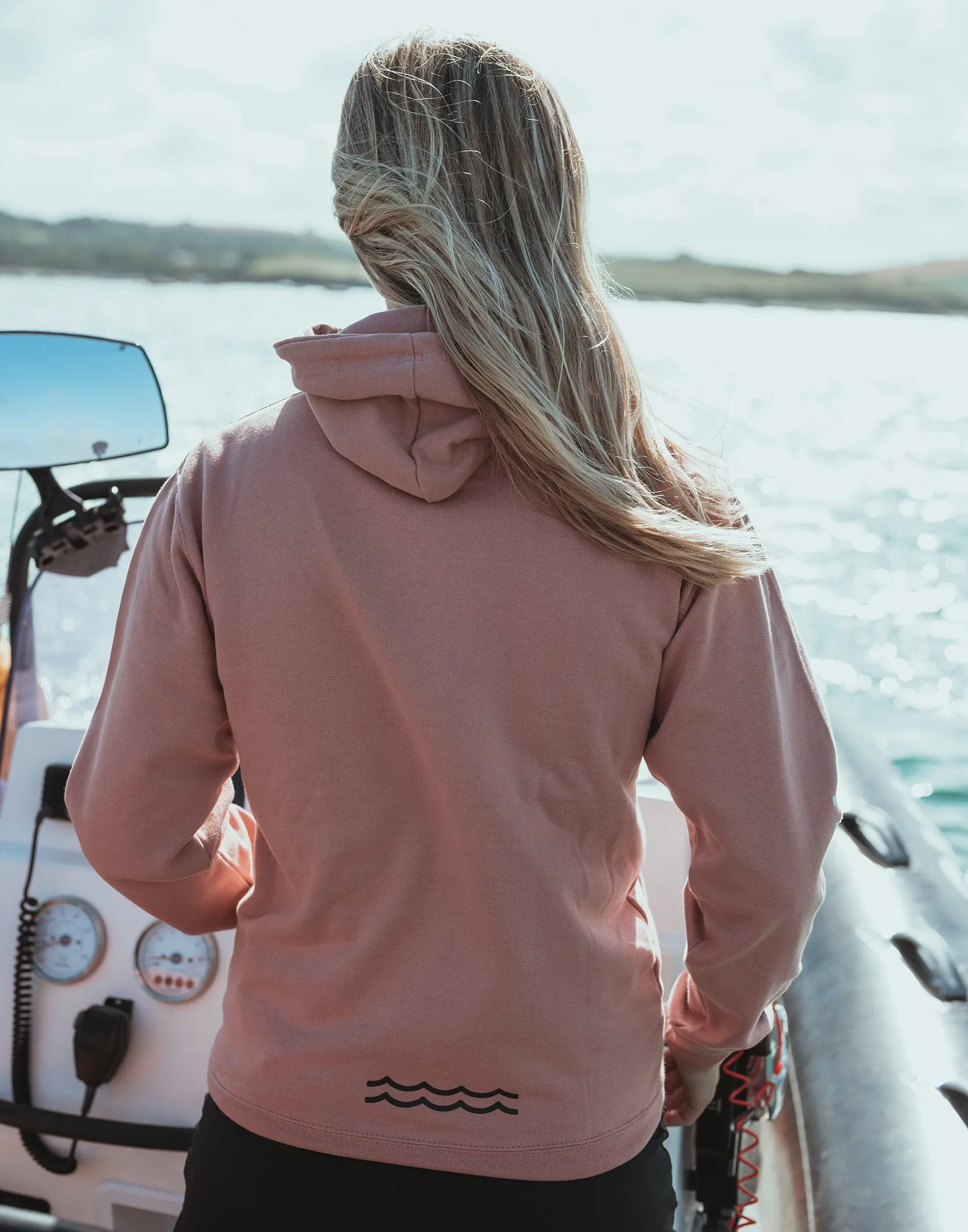 Adult Dusty Pink College Hoodie - Wave