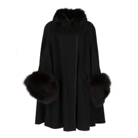 A.N.G.E.L.O. Vintage Cult Black Wool and Fox Coat - '80s
