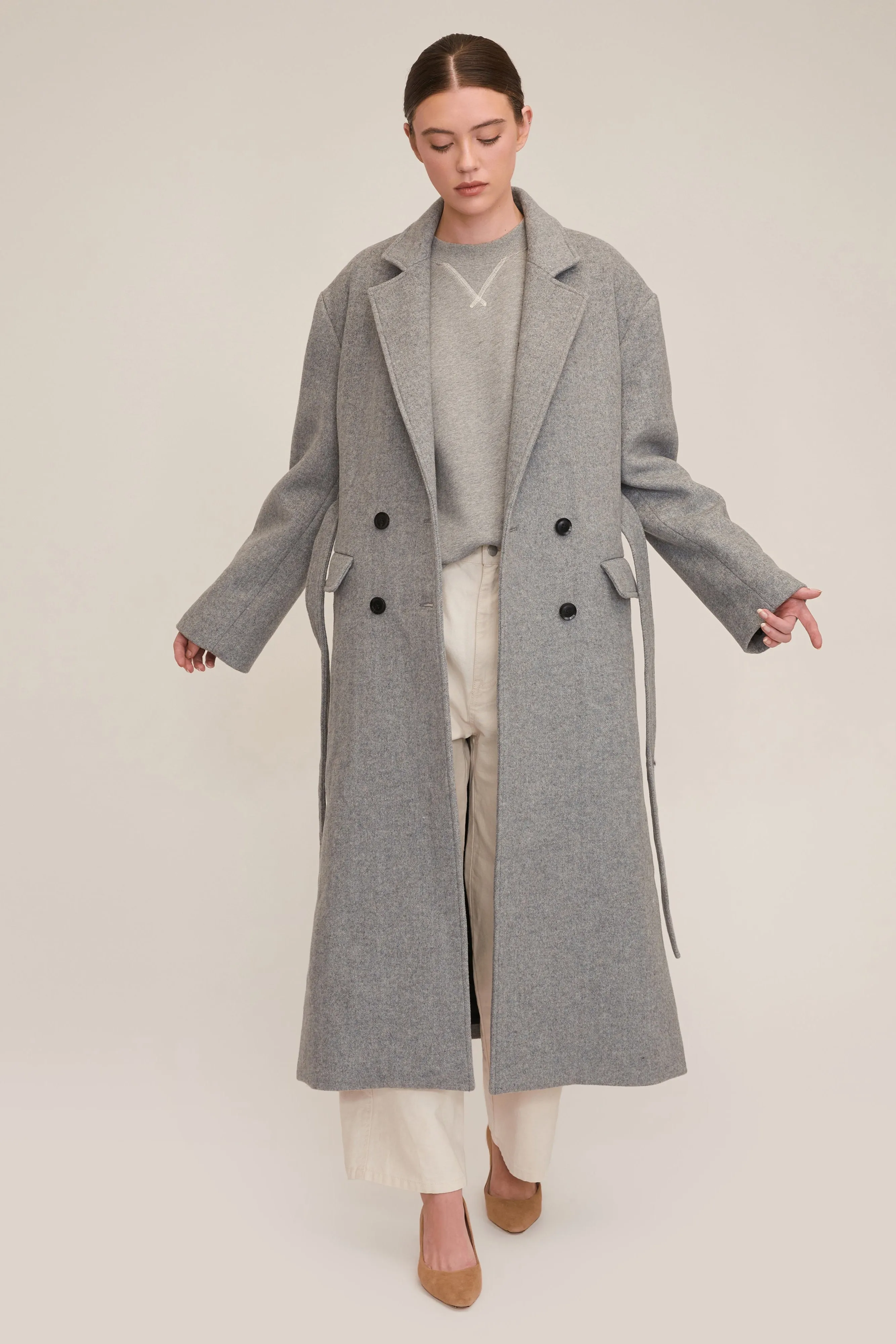Baylor Double Breasted Wool Overcoat