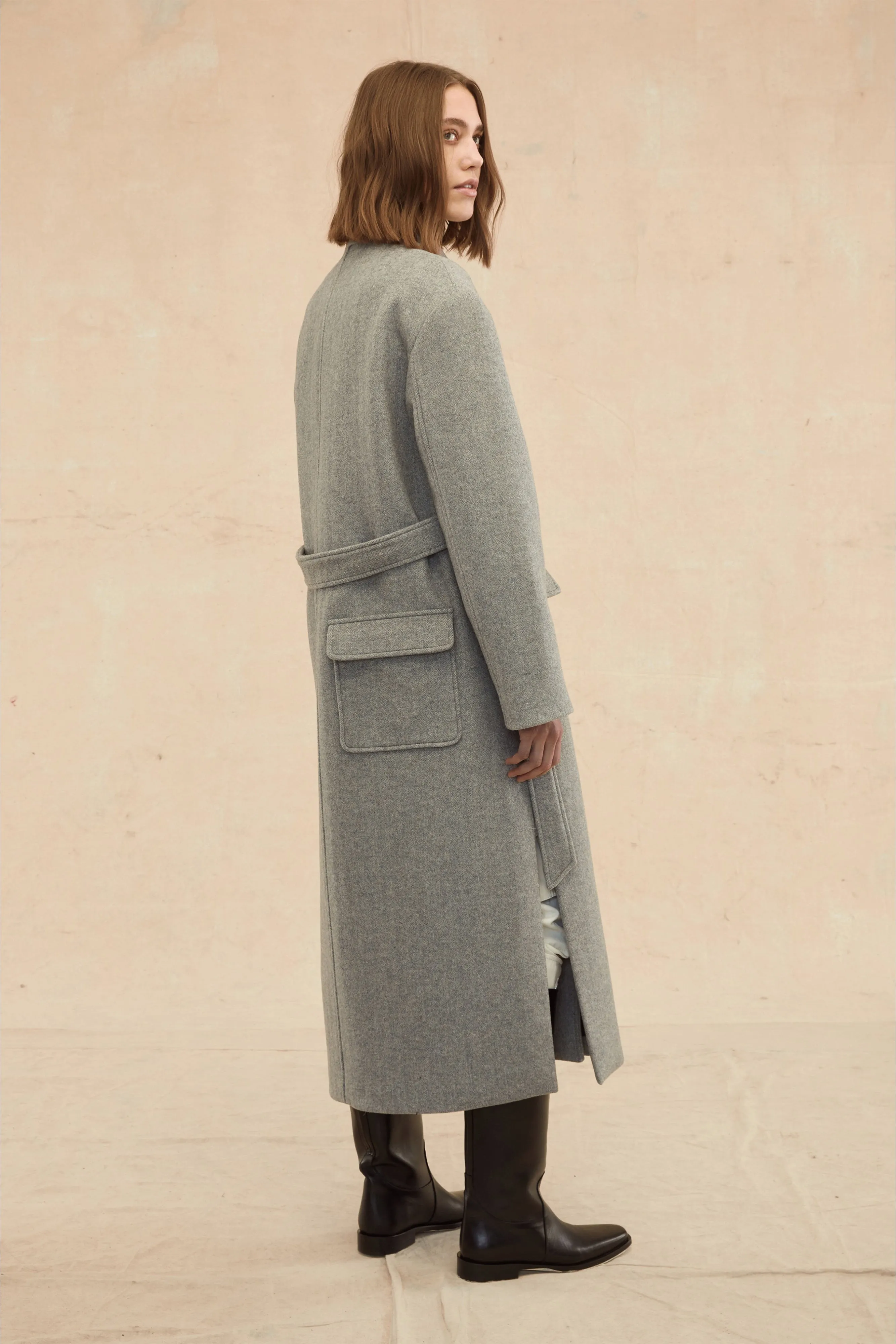 Baylor Double Breasted Wool Overcoat