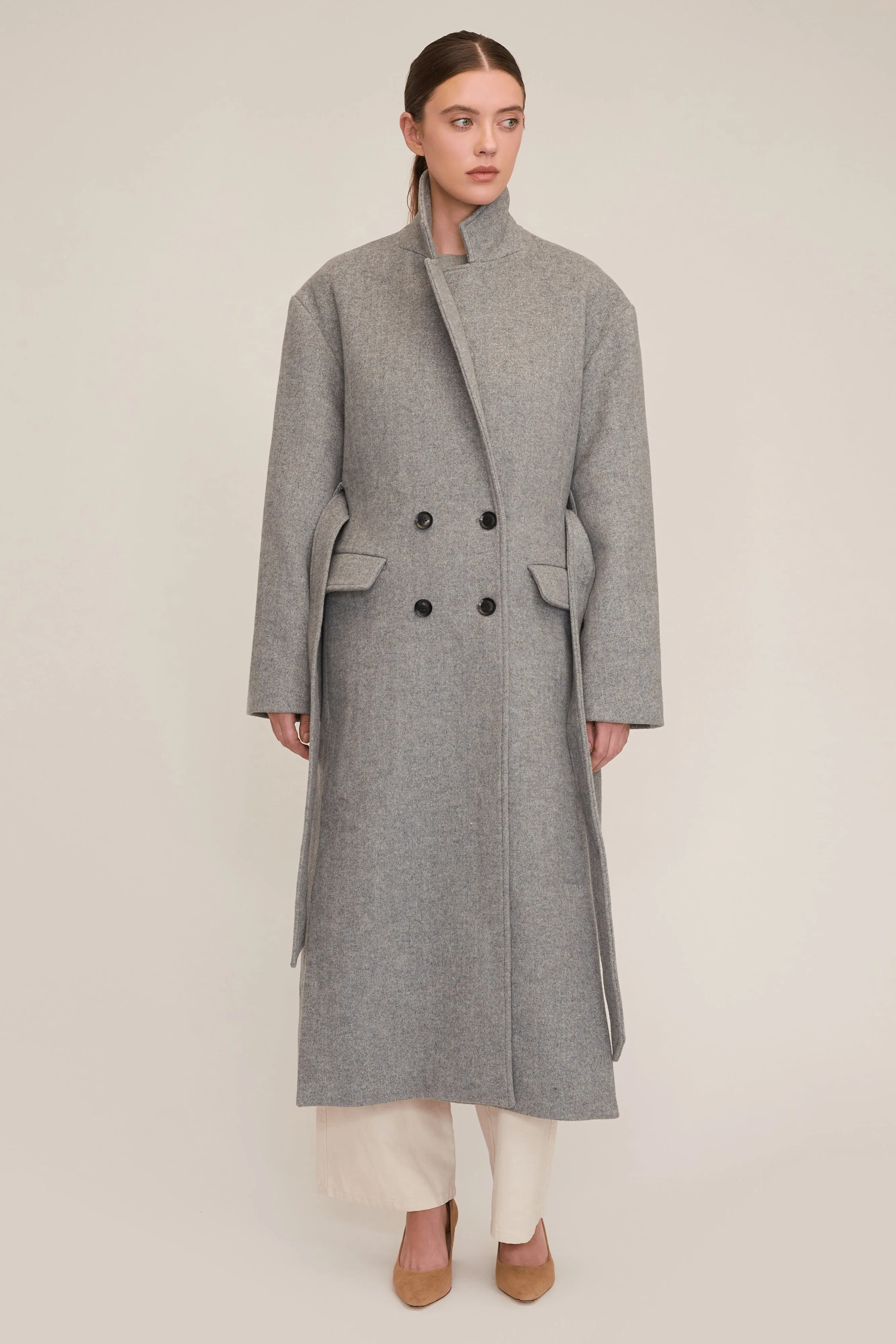 Baylor Double Breasted Wool Overcoat