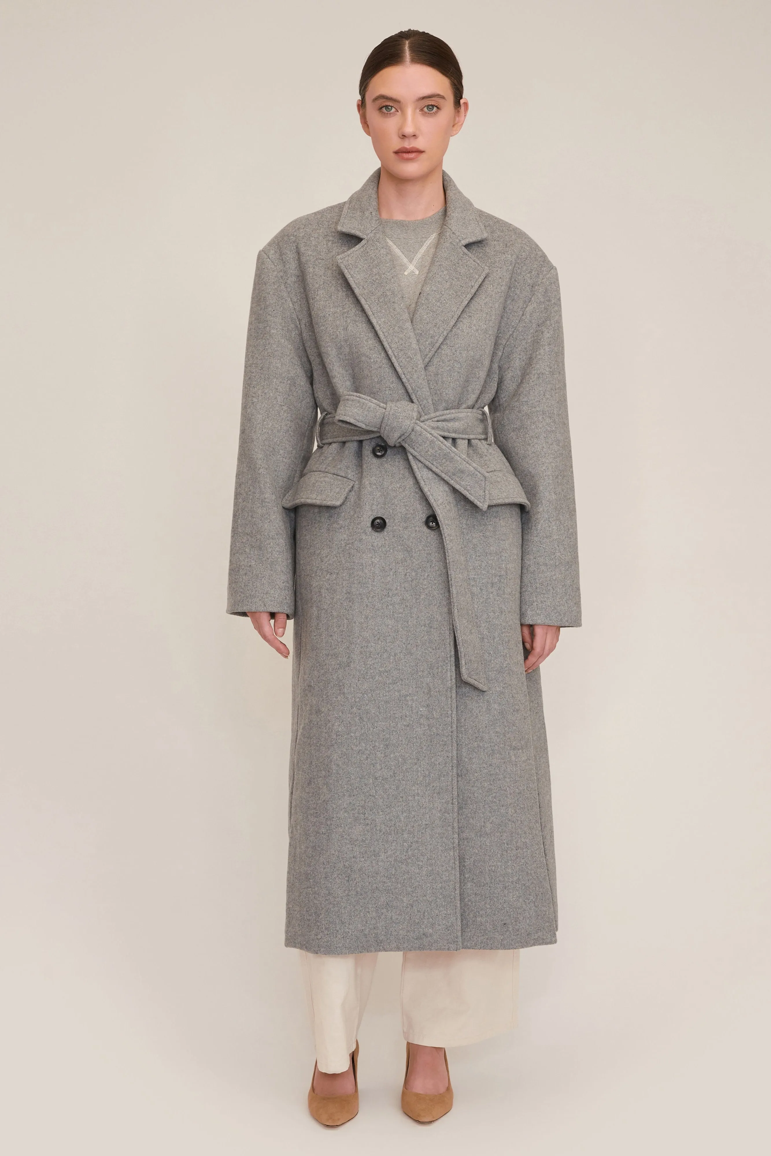 Baylor Double Breasted Wool Overcoat