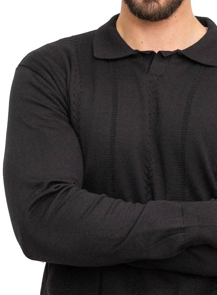 Black F-P- Polo Neck Pullover
