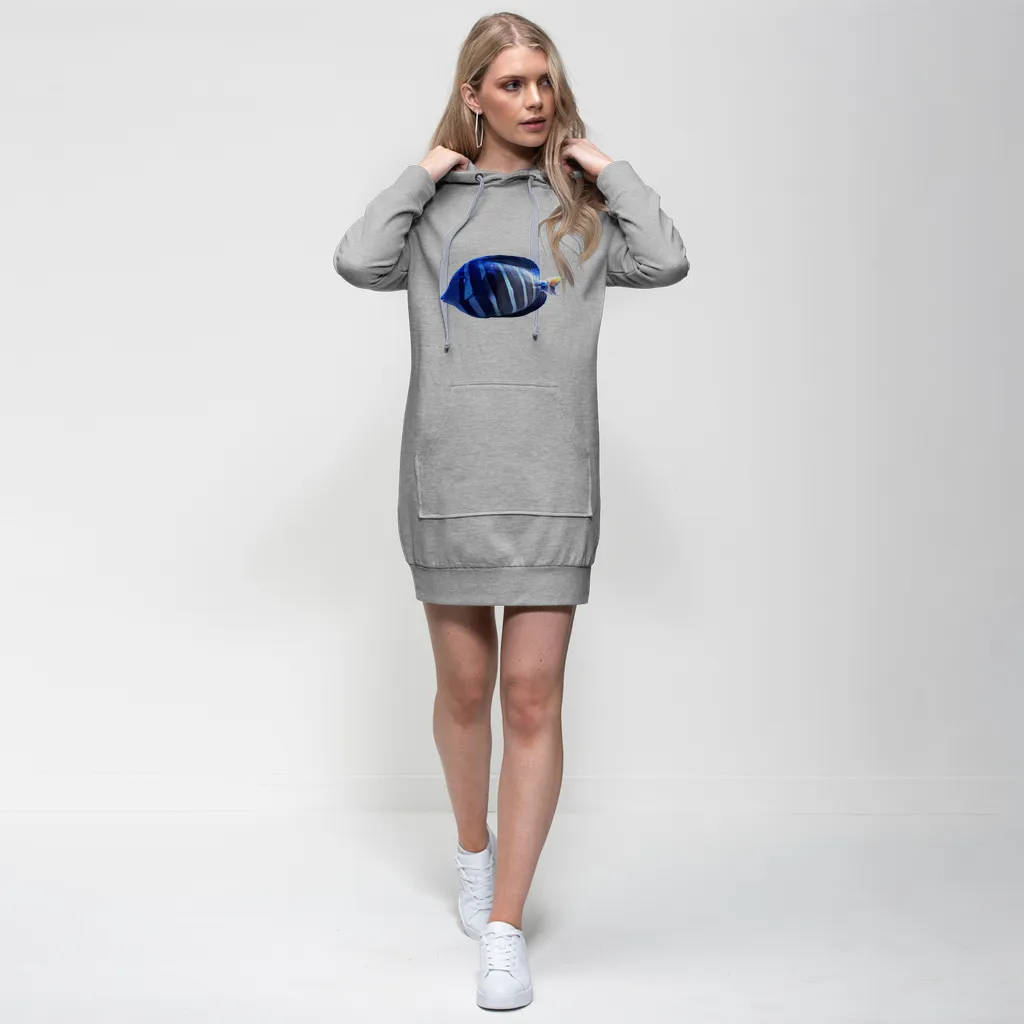 Blue Striped Fish Premium Adult Hoodie Dress
