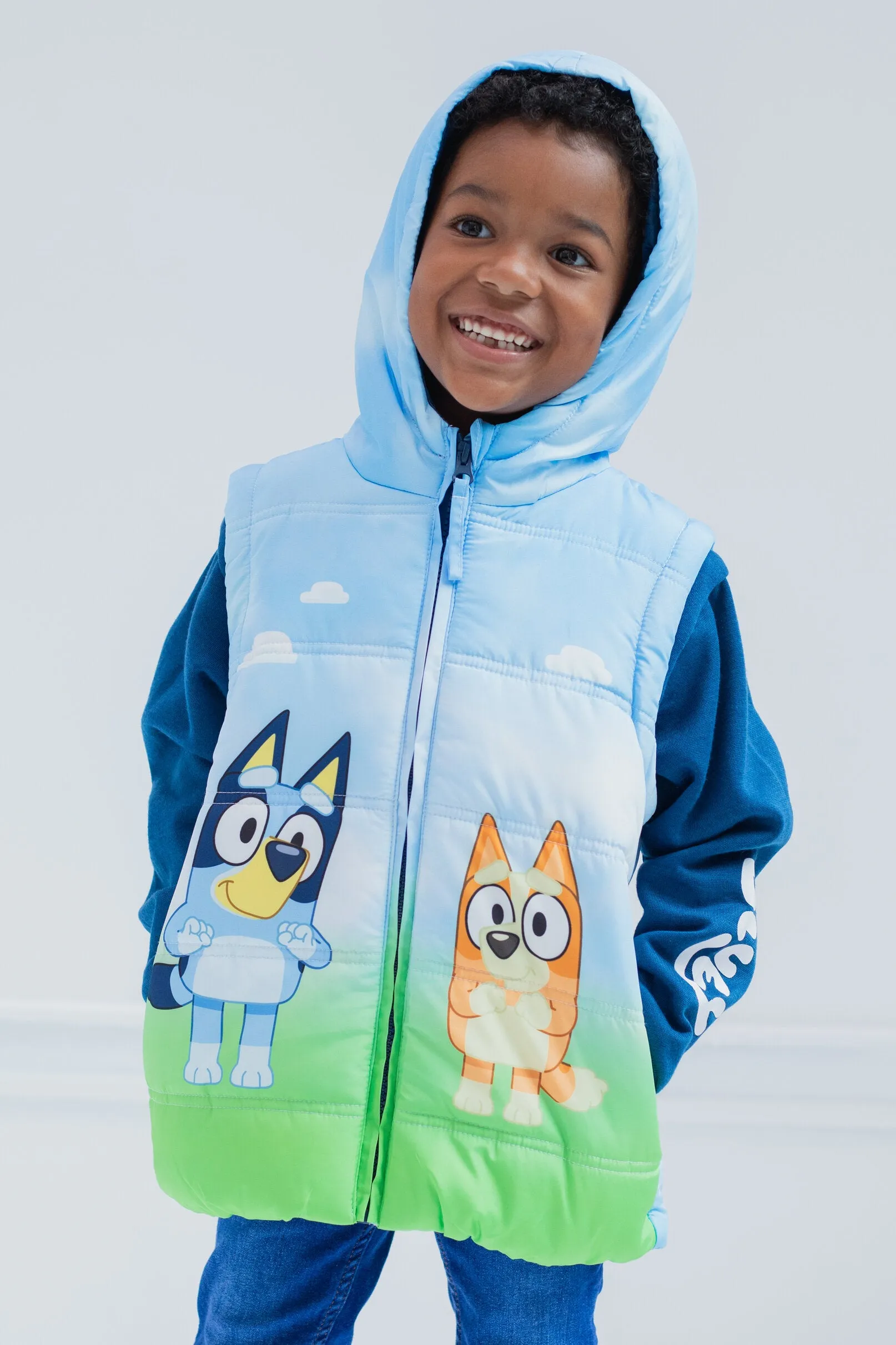 Bluey Zip Up Vest 2fer Jacket