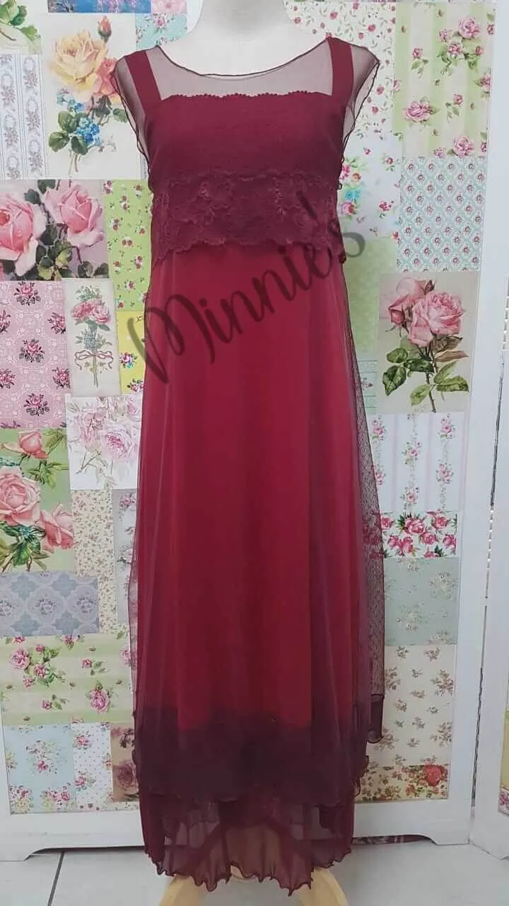 Burgundy 3-Piece Dress Set ML06