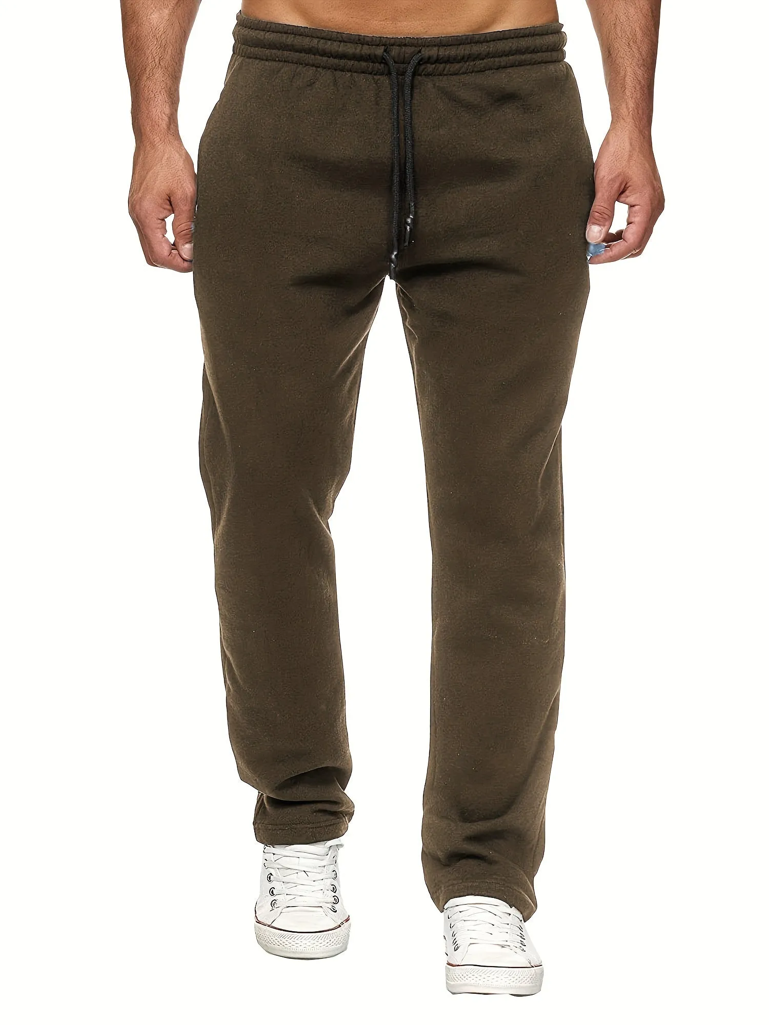 Classic Stylish Mens Fleece Sweatpants with Slight Stretch