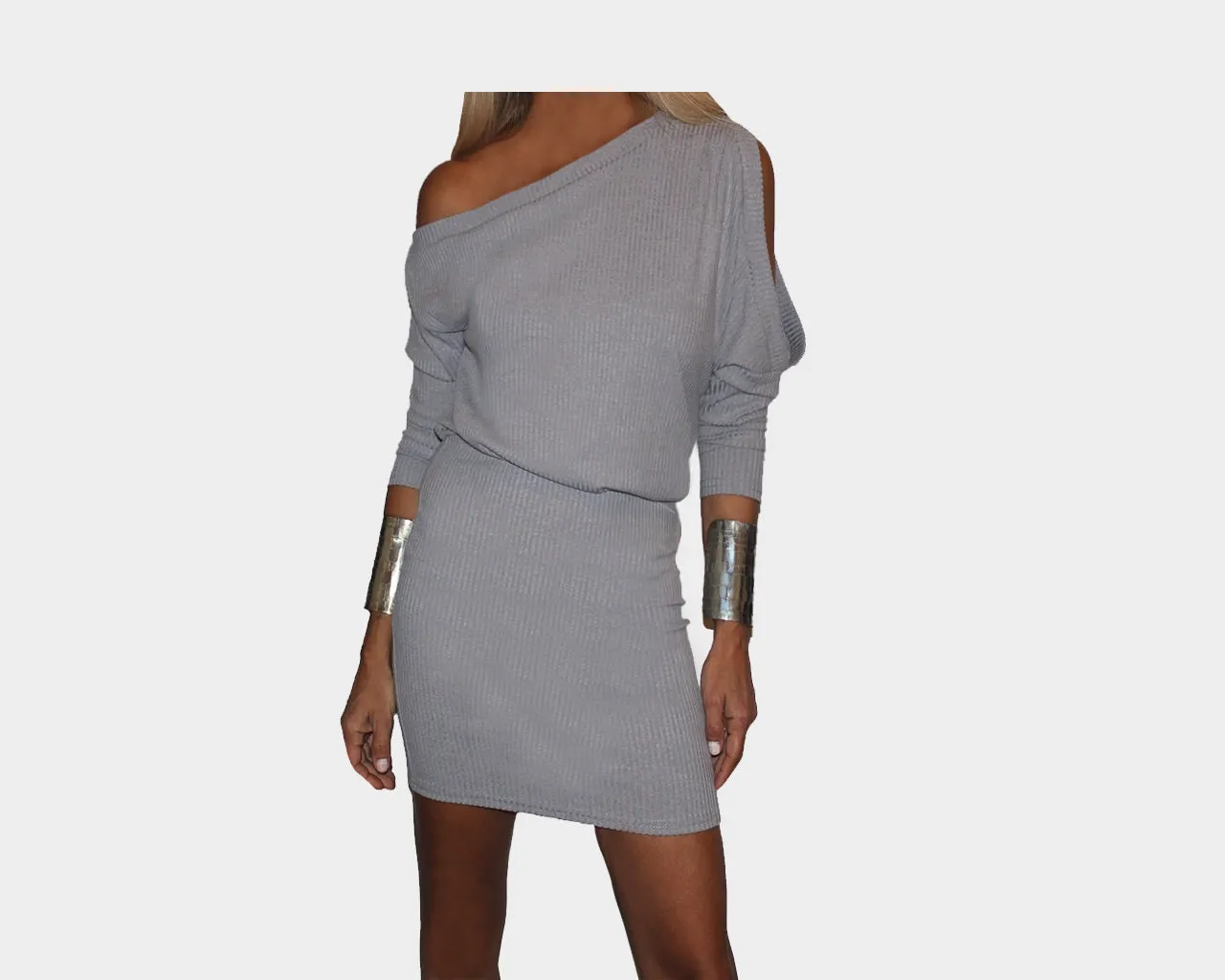 Deep Plum Open Shoulder Dress - The Bond Street Dress