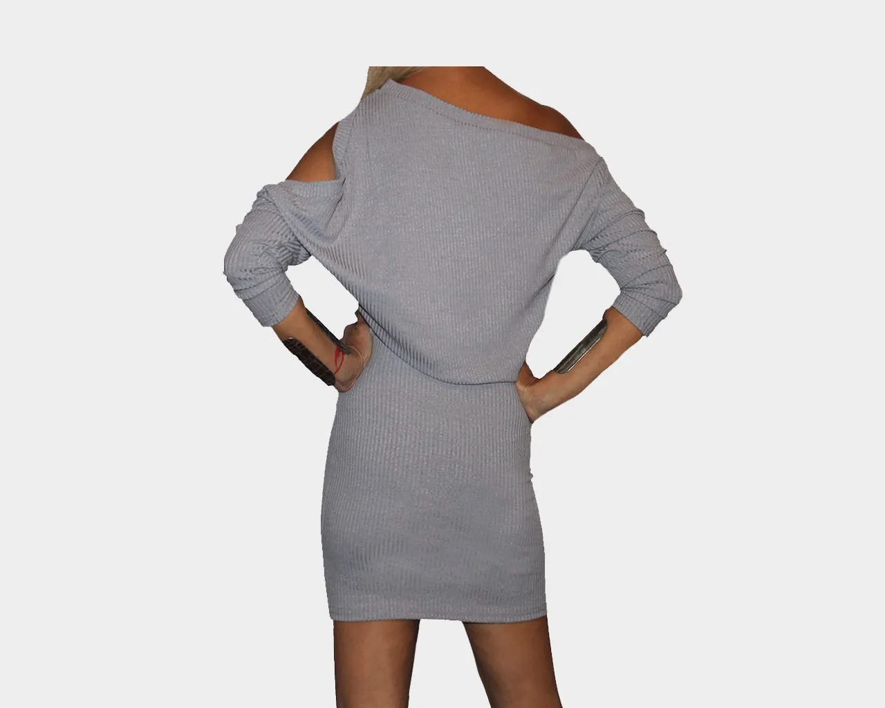 Deep Plum Open Shoulder Dress - The Bond Street Dress