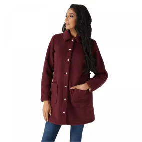 Denim & Co. Women's Sherpa Bonded With Fleece Snap Jacket