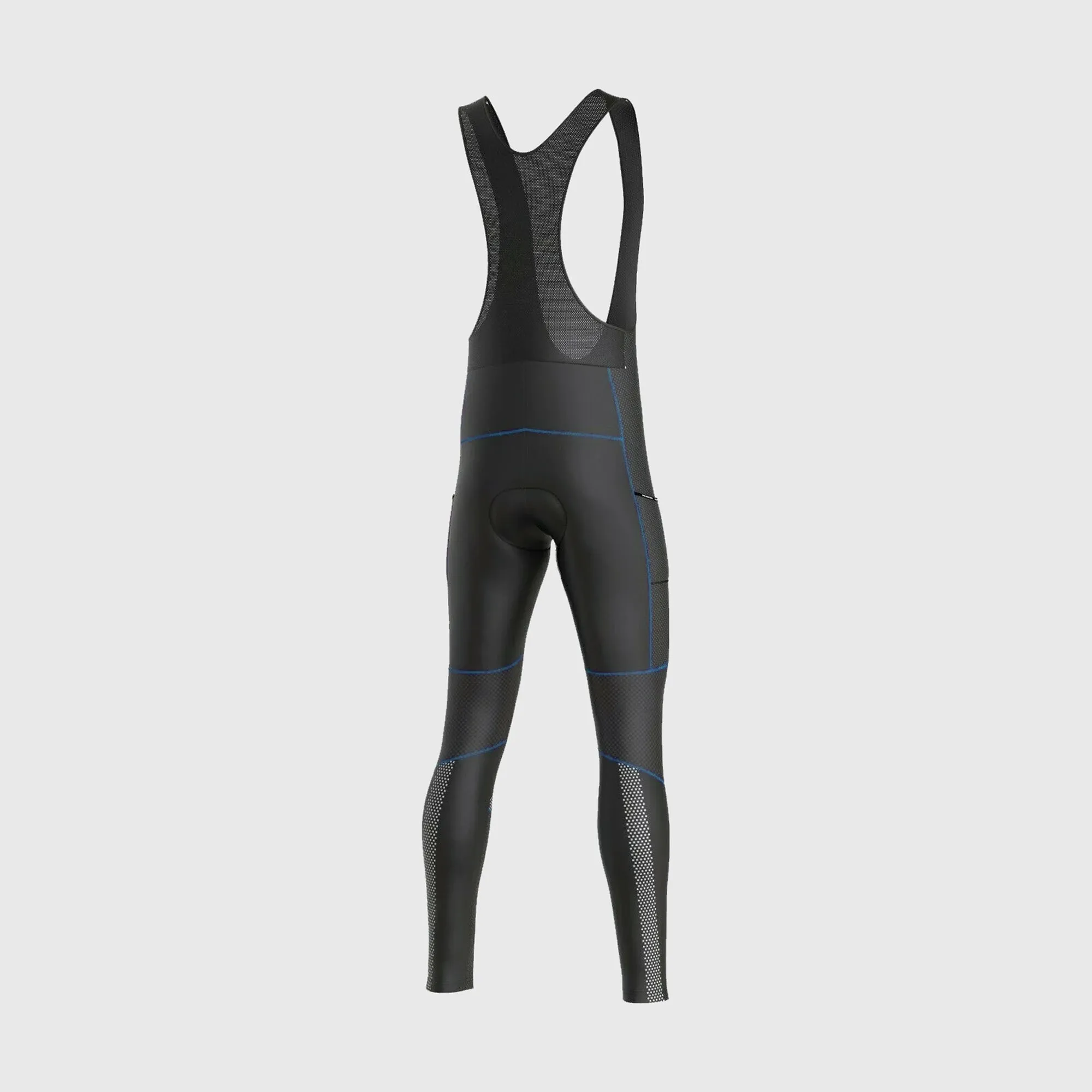 Fdx Men's & Boy's Set All Day Thermal Roubaix Long Sleeve Cycling Jersey & Cargo Bib Tights - Blue