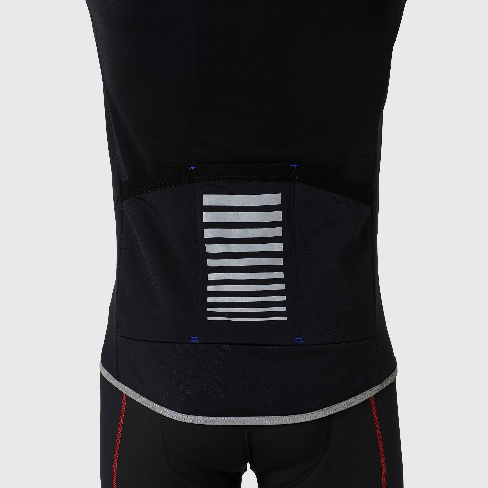 Fdx Men's & Boy's Set All Day Thermal Roubaix Long Sleeve Cycling Jersey & Cargo Bib Tights - Blue