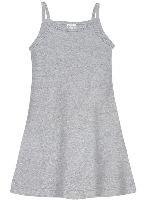 Girls Soft Cotton Camisole Dress  | Heather Gray