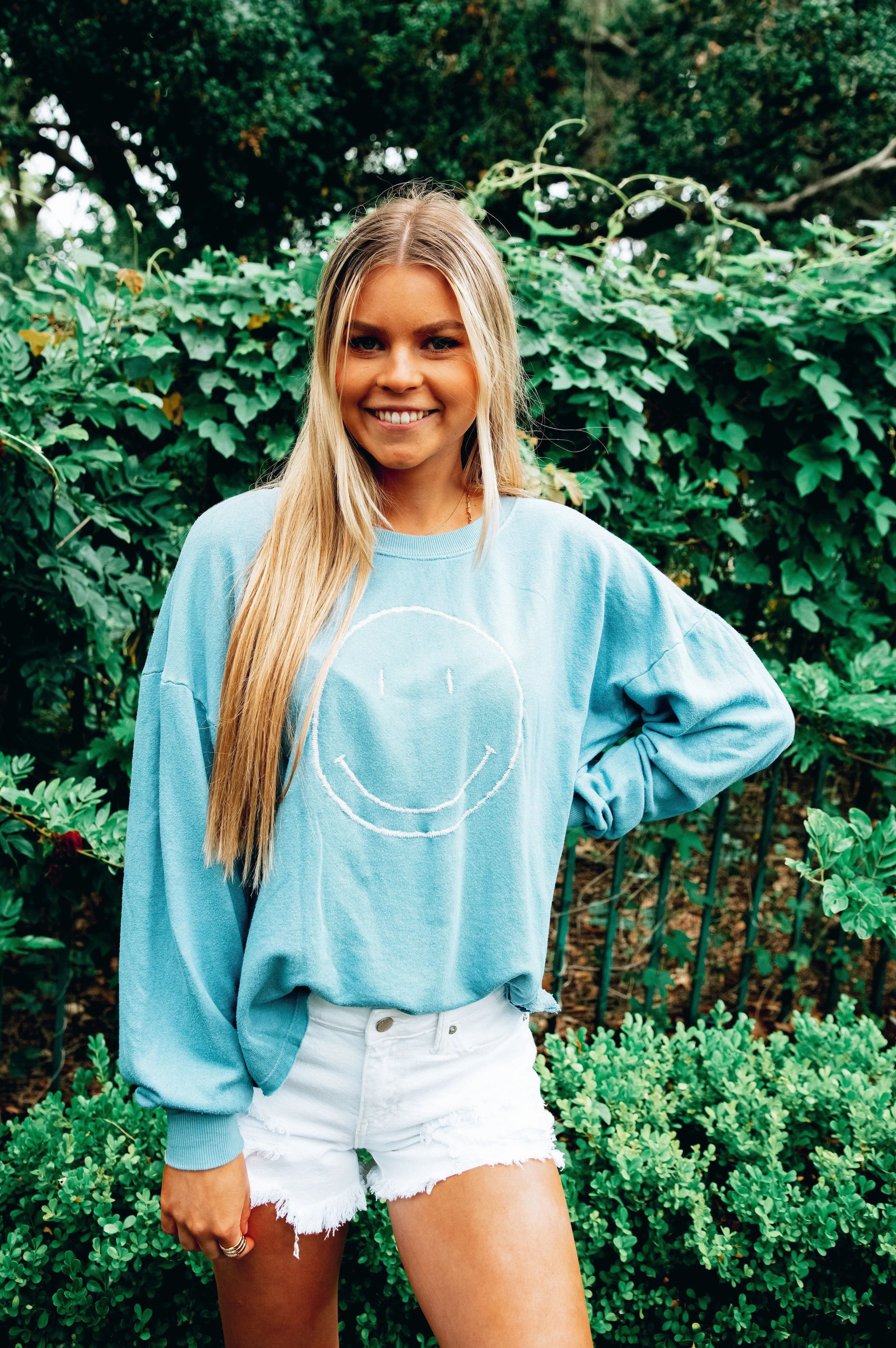 Happy Smile Pullover Blue