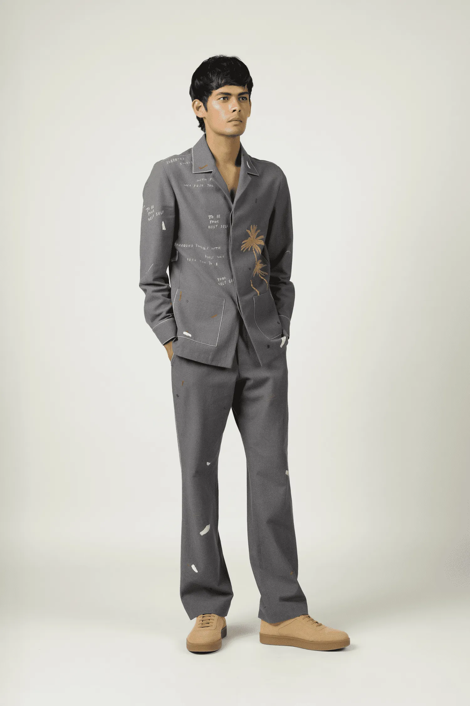 Holiday Shacket With Straight Pants