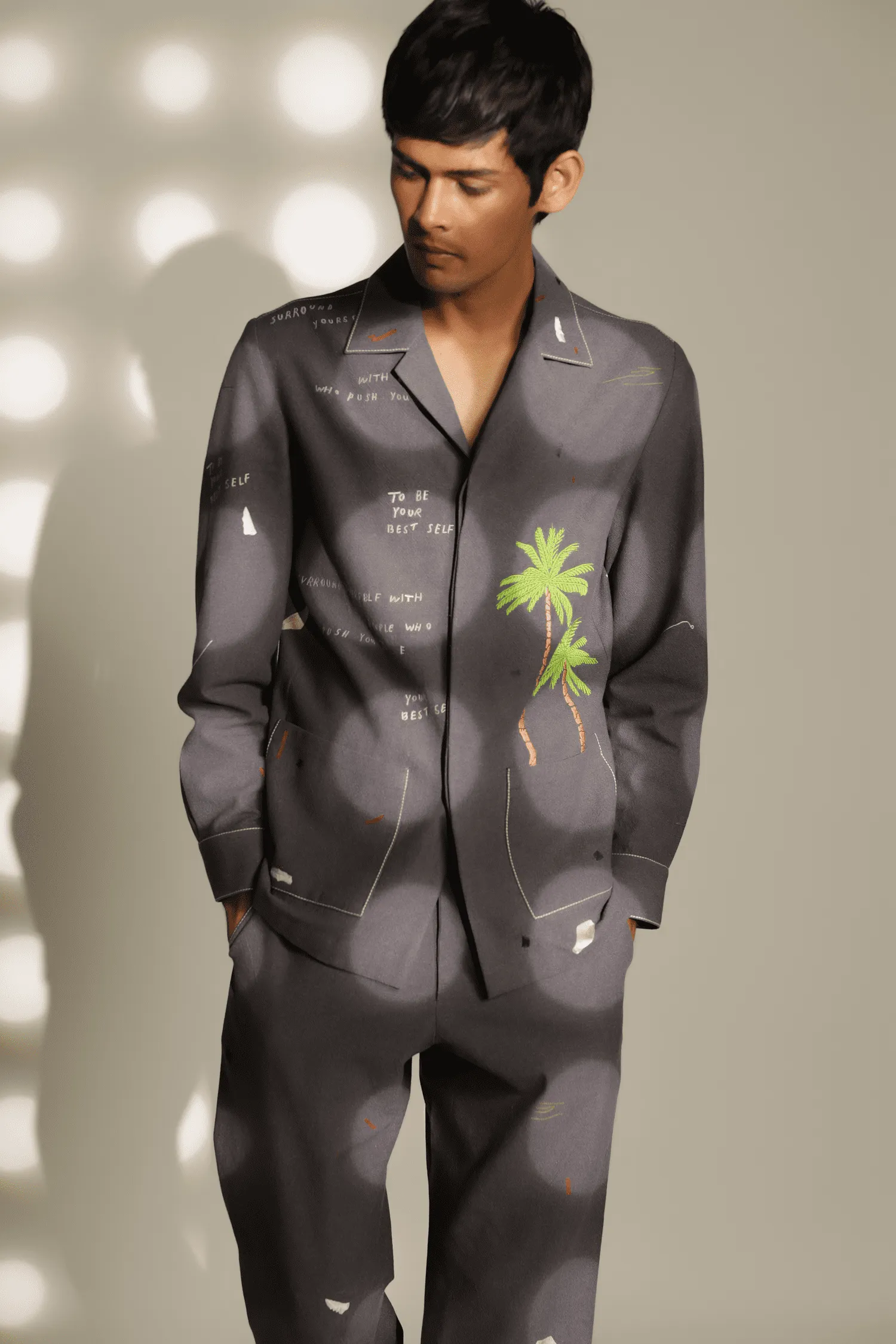 Holiday Shacket With Straight Pants