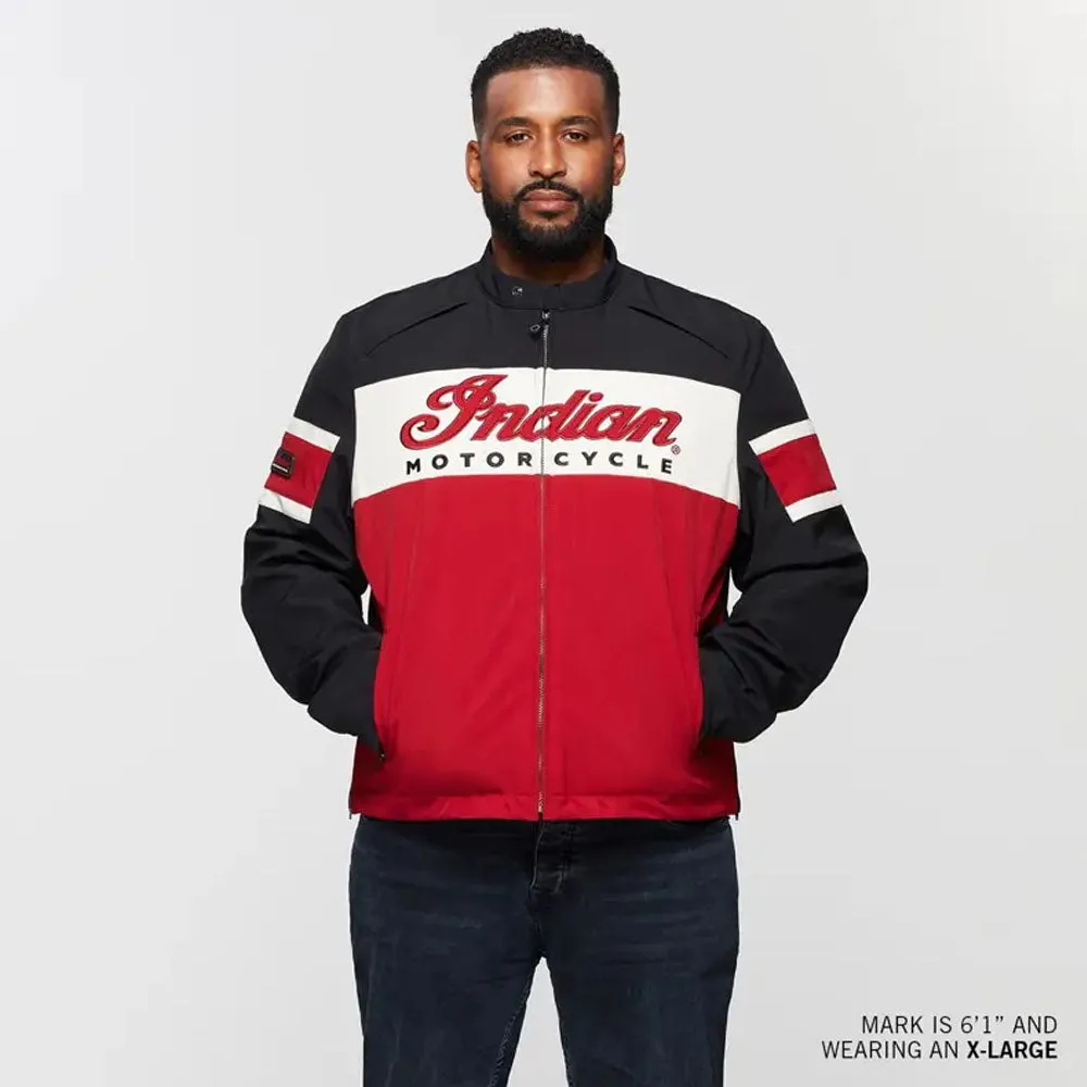 Indian Motorcycle  Mens Madison Jacket Tough Durable Breathable Fabric Blend Red