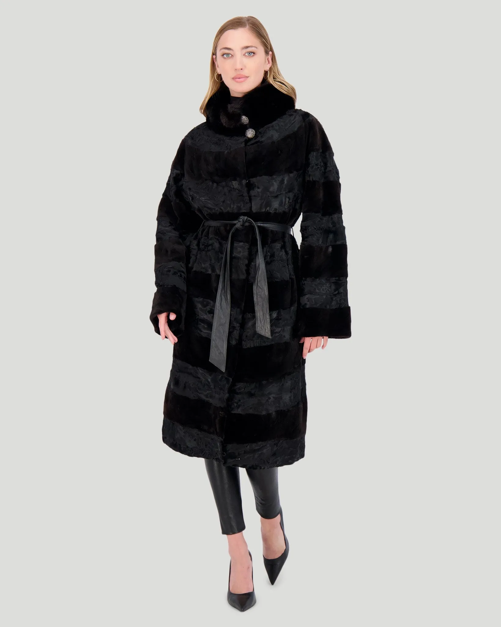 Lamb and Mink Sections Short Coat