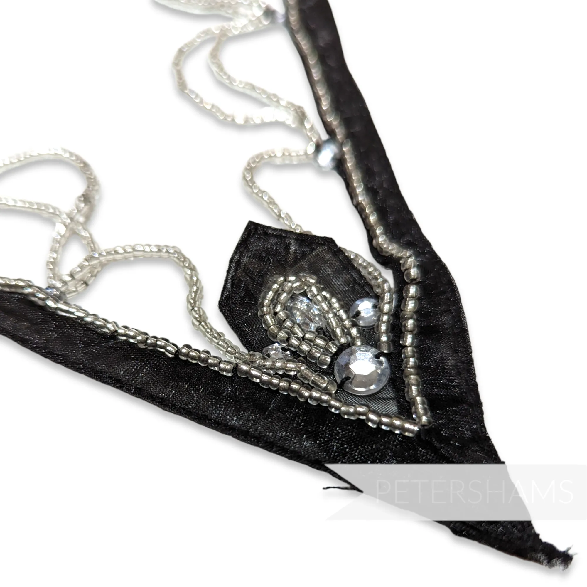 Looped Beaded and Jewel Adorned Collar Applique