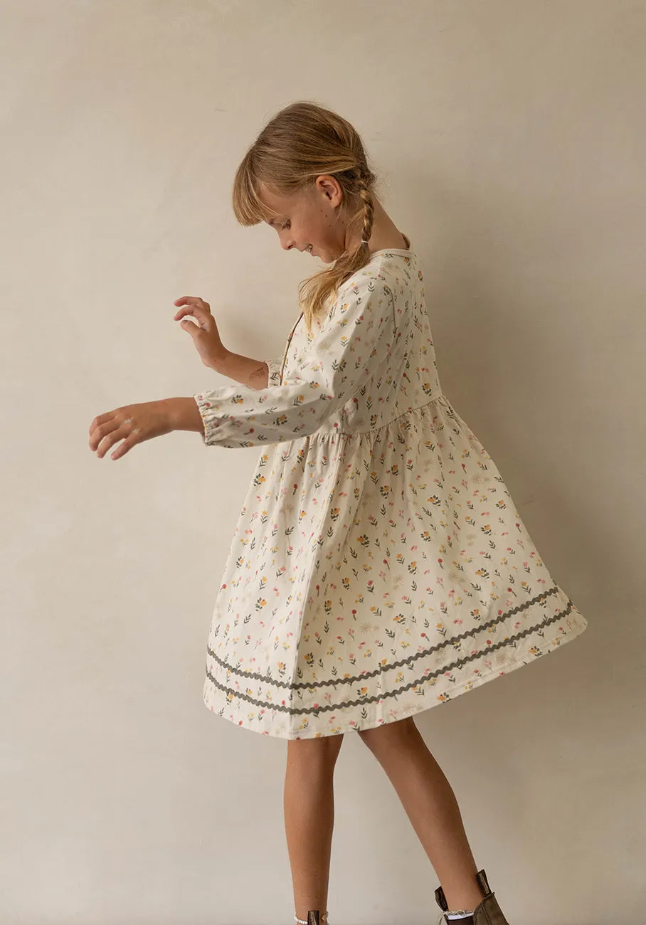Miann & Co Kids - Button Down Long Sleeve Dress - Garden Party