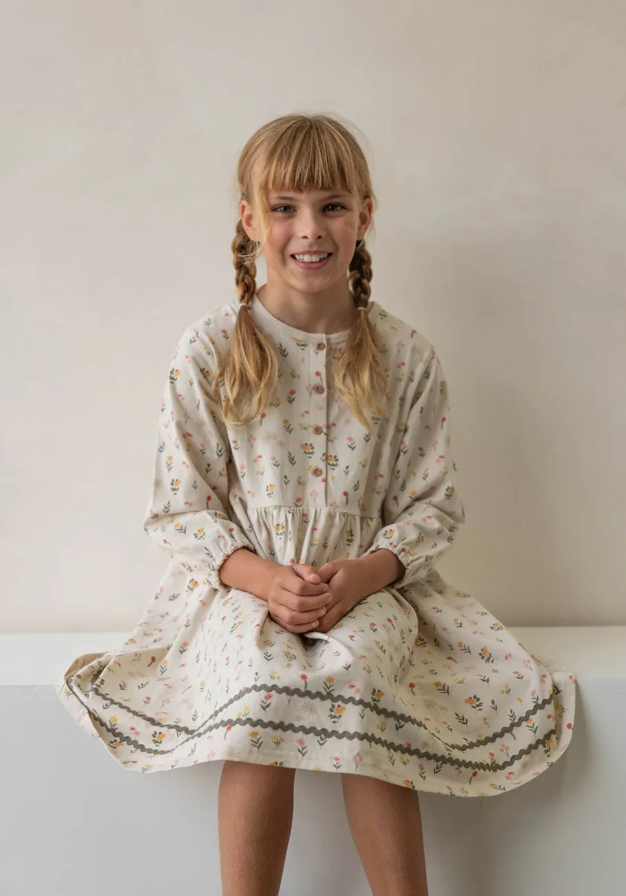 Miann & Co Kids - Button Down Long Sleeve Dress - Garden Party