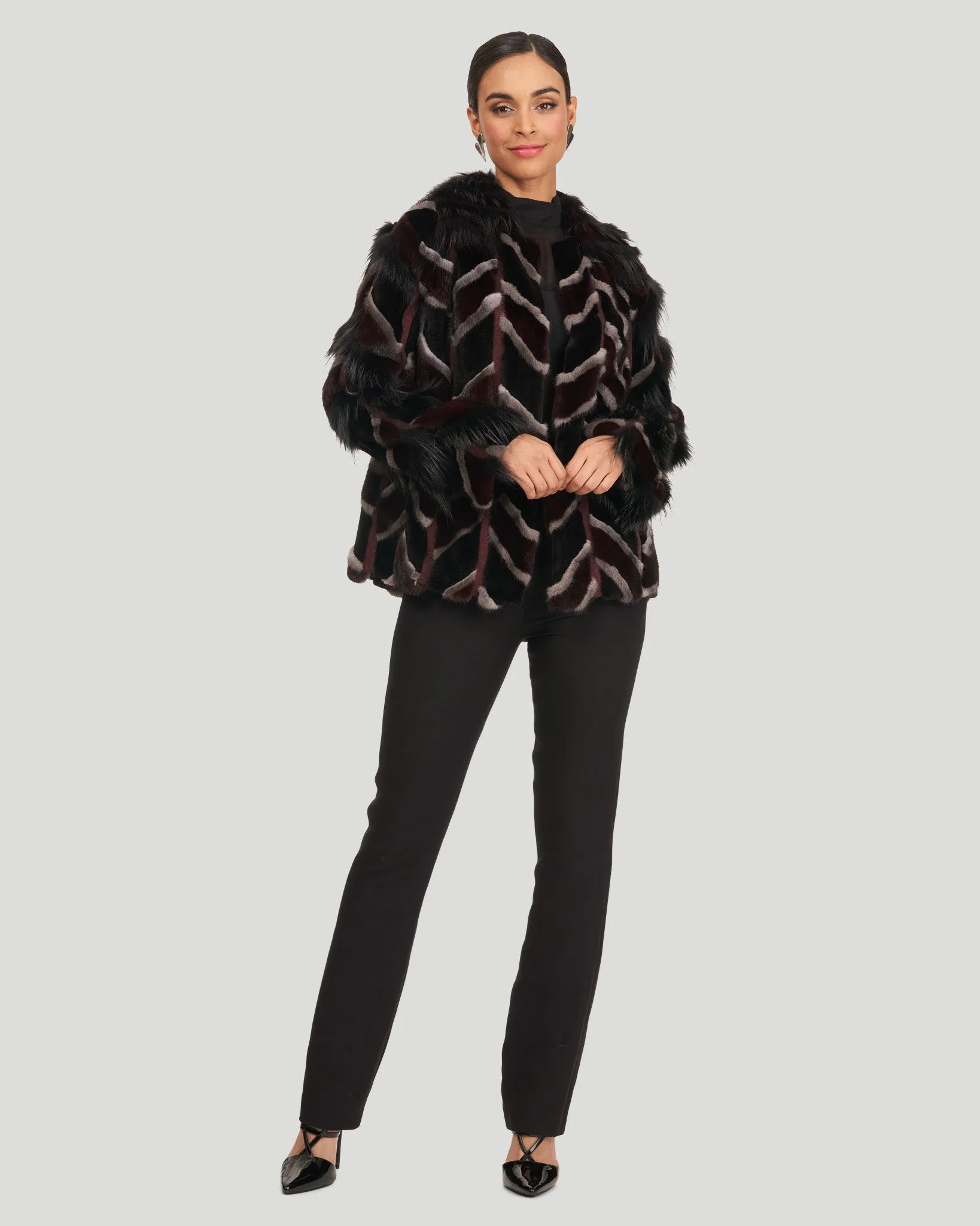 Mink and Fox Intarsia Jacket
