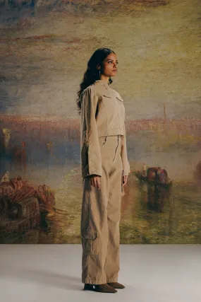 Nehru Corduroy Shacket & Cargo Pants Co-ord
