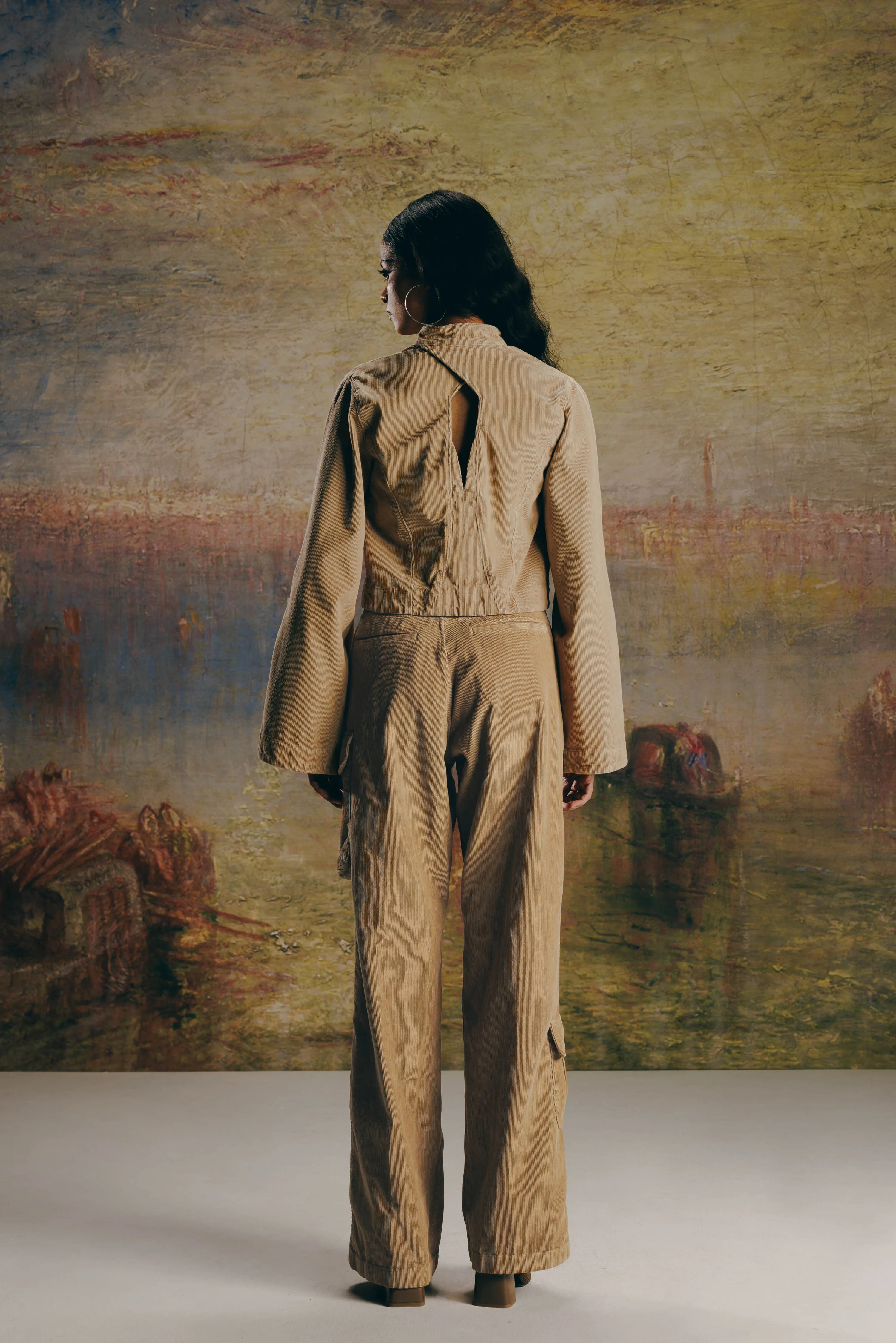 Nehru Corduroy Shacket & Cargo Pants Co-ord