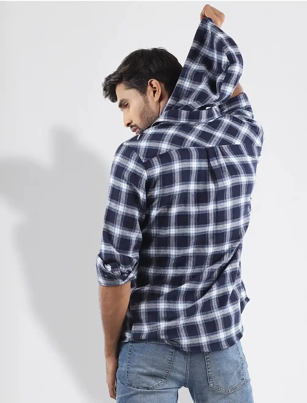 Plaid Hooded Shirt