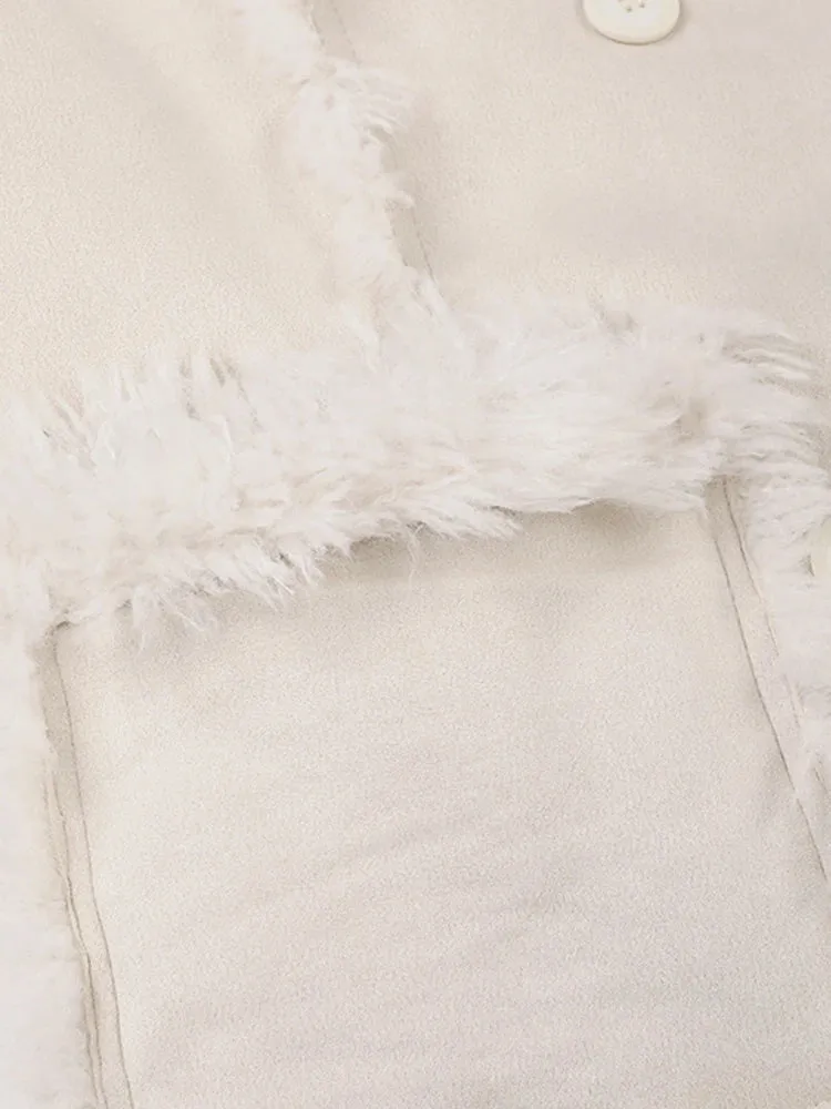 Pre Order:  Plush Faux Fur Double-Breasted Coat