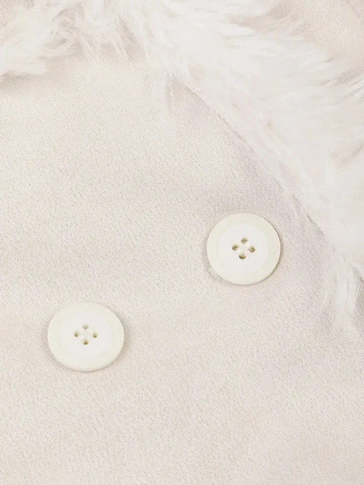 Pre Order:  Plush Faux Fur Double-Breasted Coat