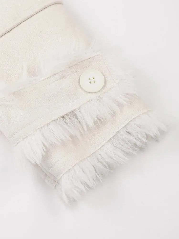 Pre Order:  Plush Faux Fur Double-Breasted Coat