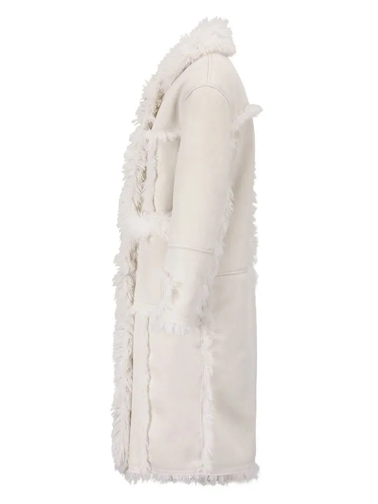 Pre Order:  Plush Faux Fur Double-Breasted Coat