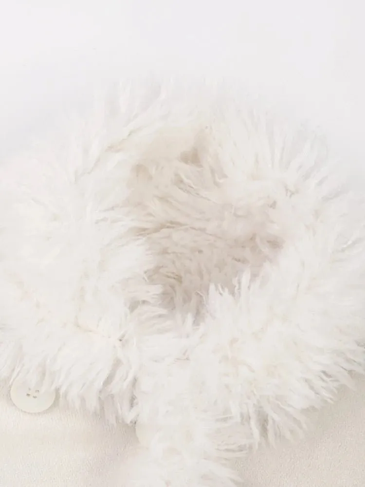 Pre Order:  Plush Faux Fur Double-Breasted Coat