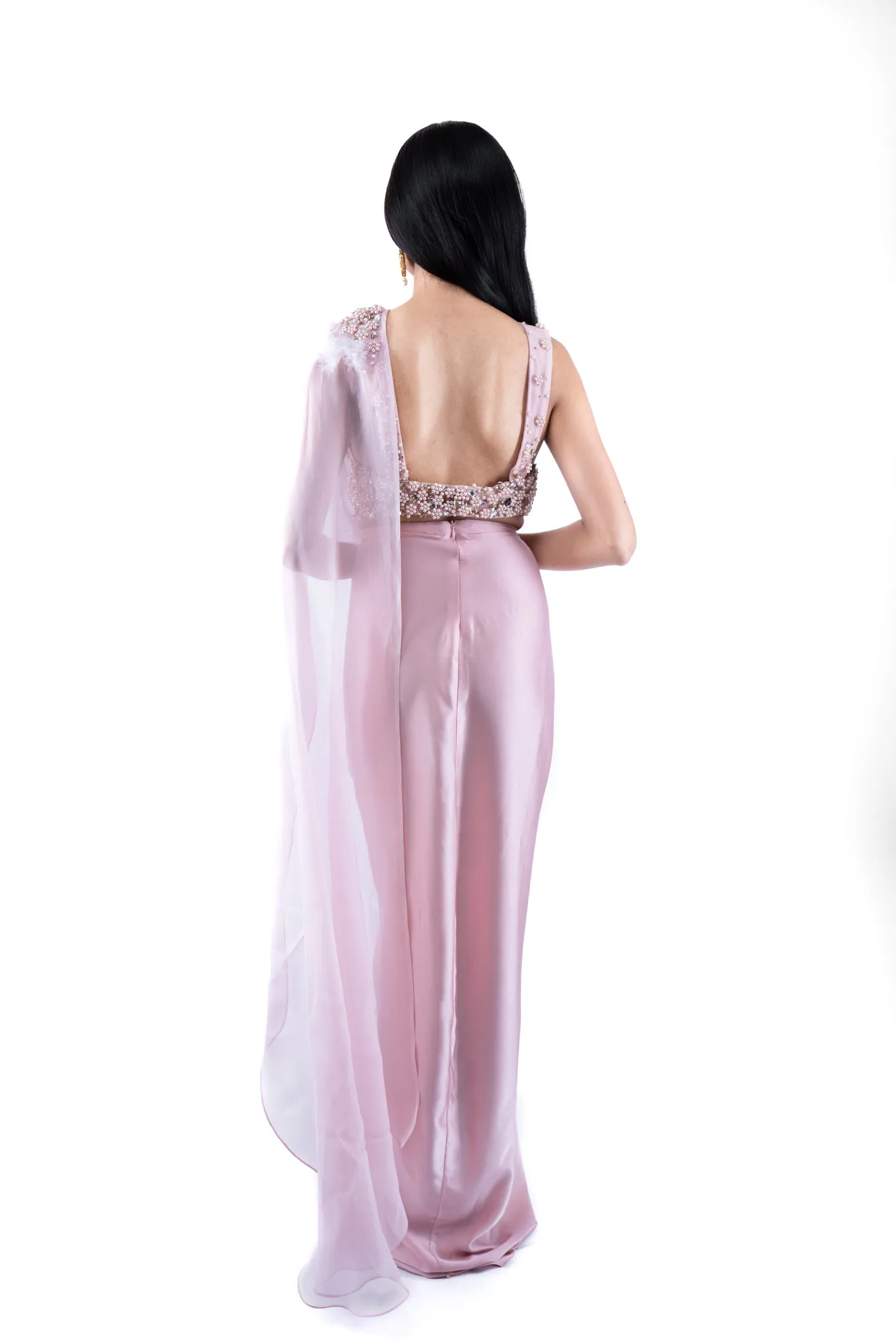 Rosebud Embellished Drape Set