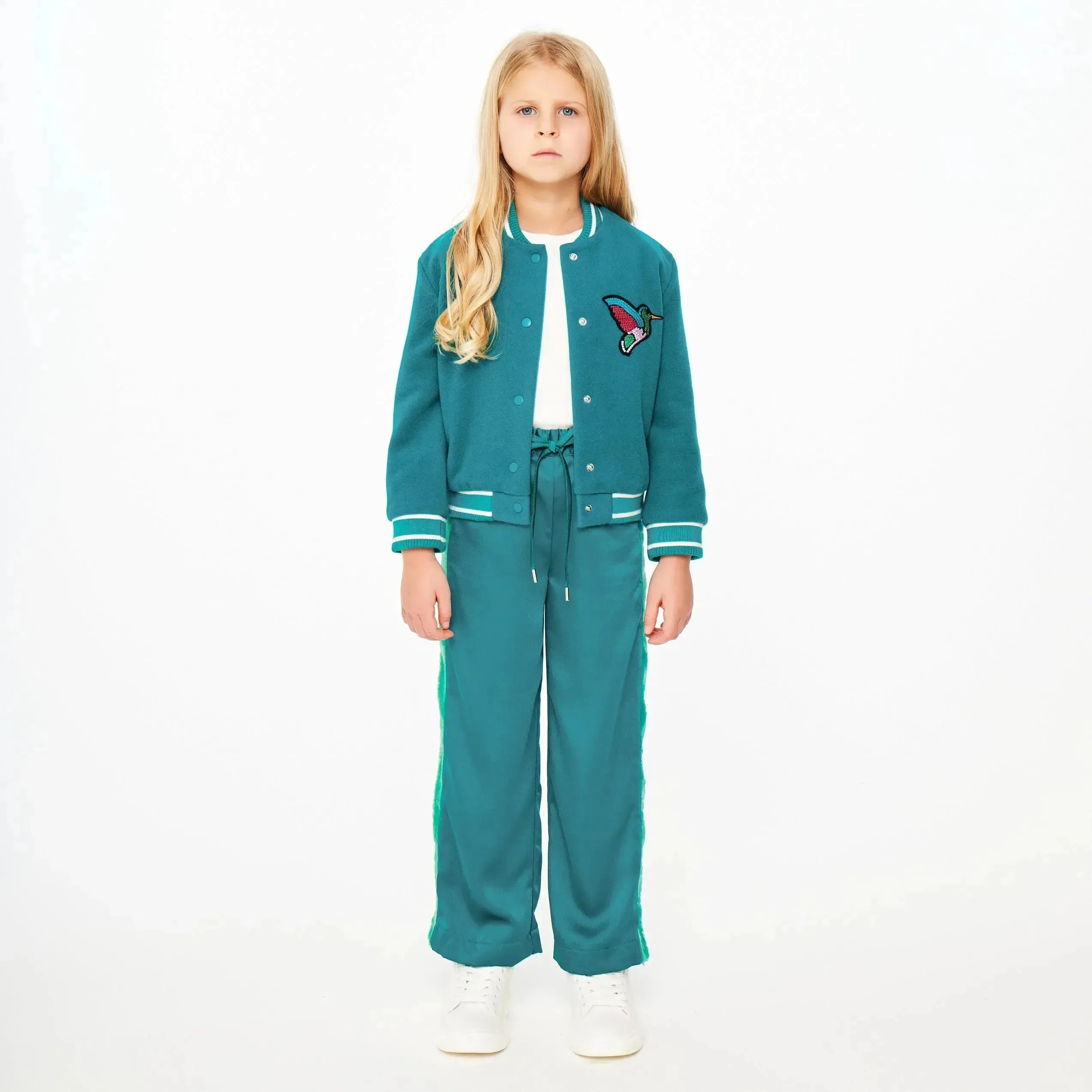 Satin Trousers with Sequin Side Detail