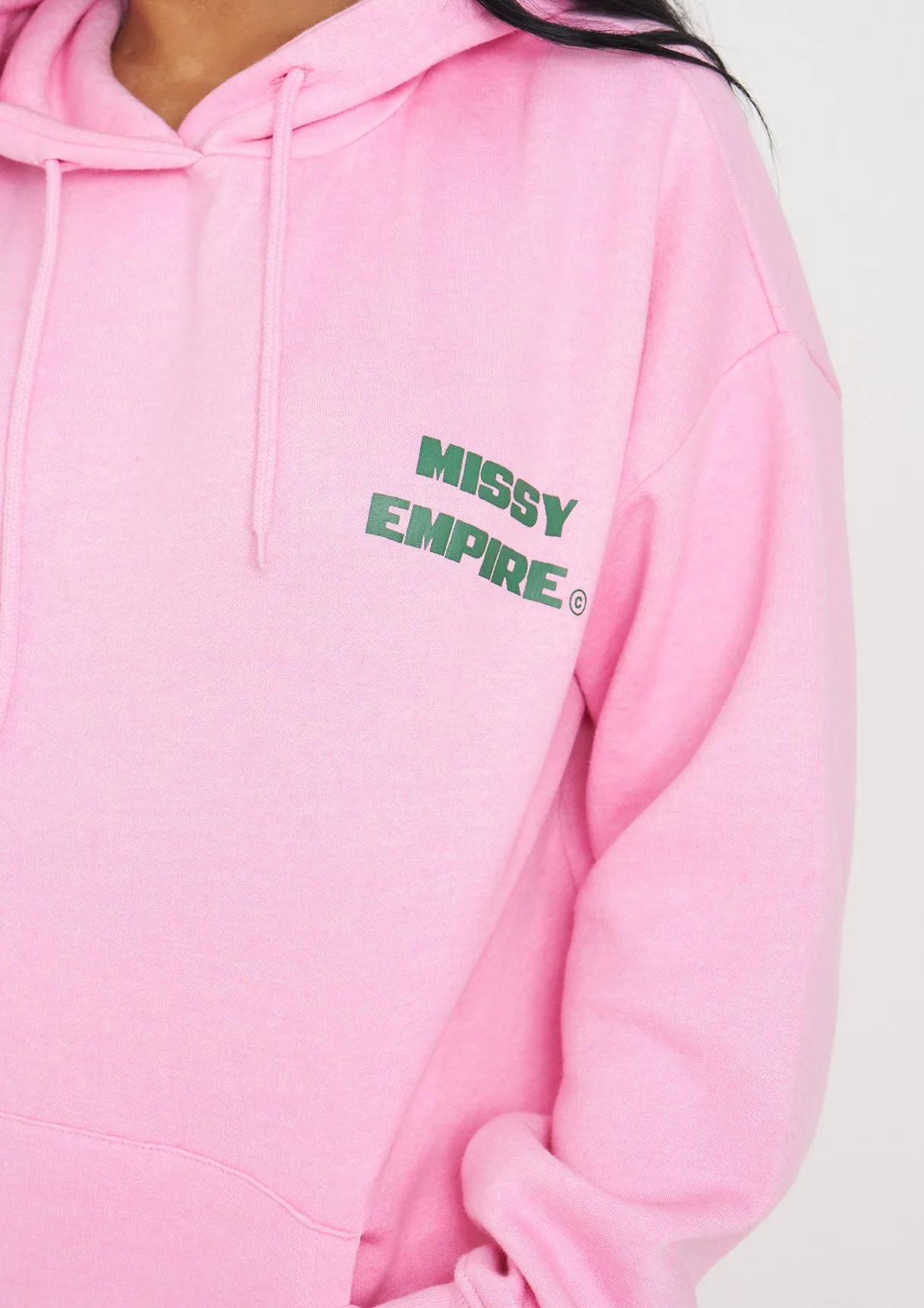 Serena Baby Pink Printed Oversized Hoodie