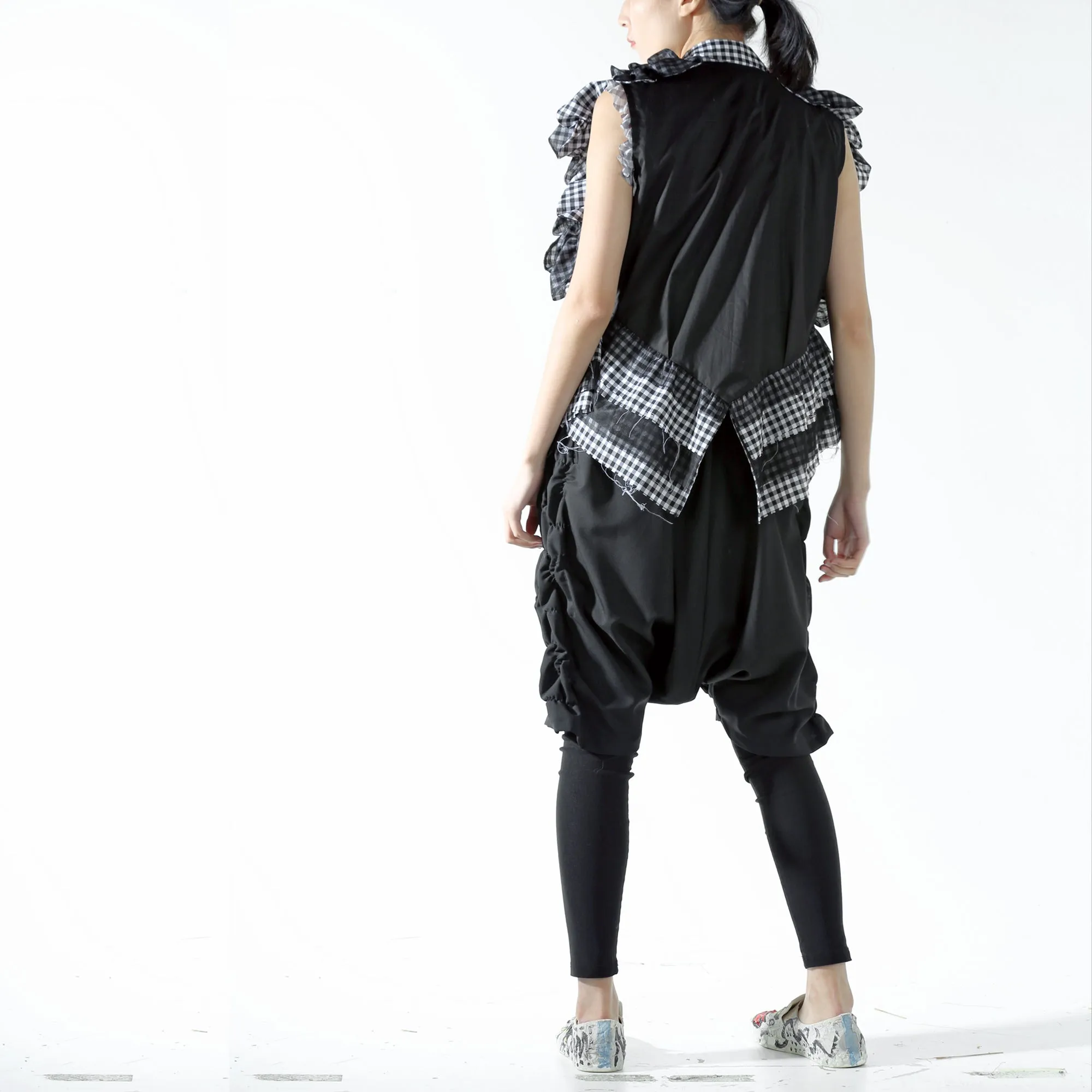 Trousers - Drop Crotch and Shirring Shorts