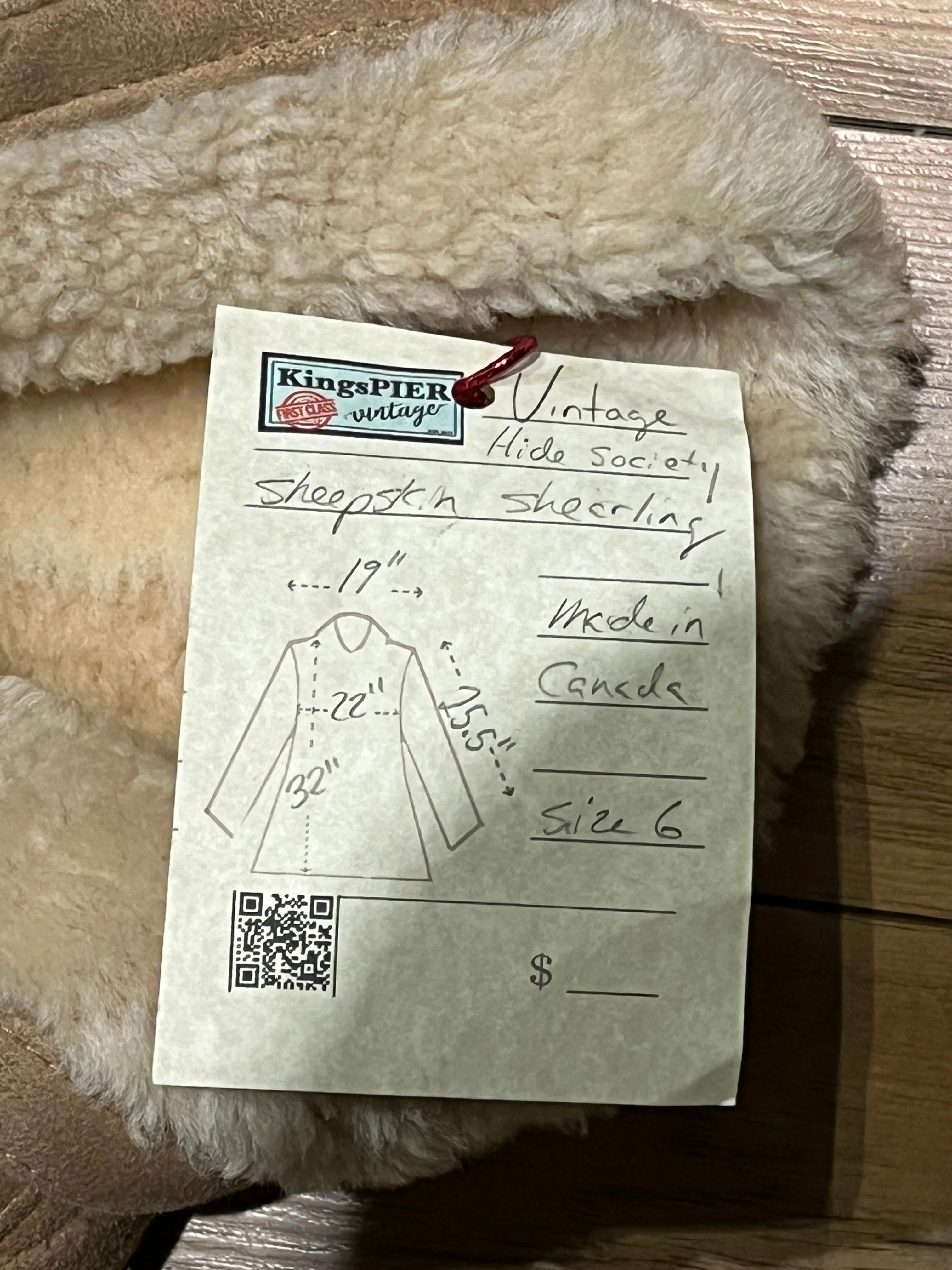 Vintage Hide Society Shearling Coat, Made in Canada, Size 6