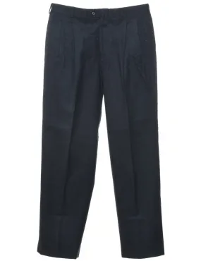 Wool Navy Trousers - W33 L31